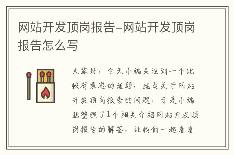 网站开发顶岗报告-网站开发顶岗报告怎么写