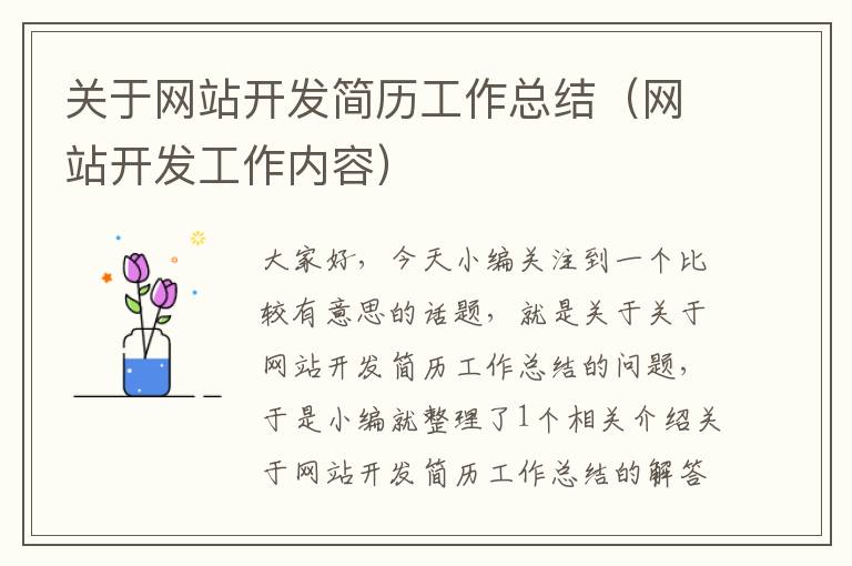 关于网站开发简历工作总结(网站开发工作内容)