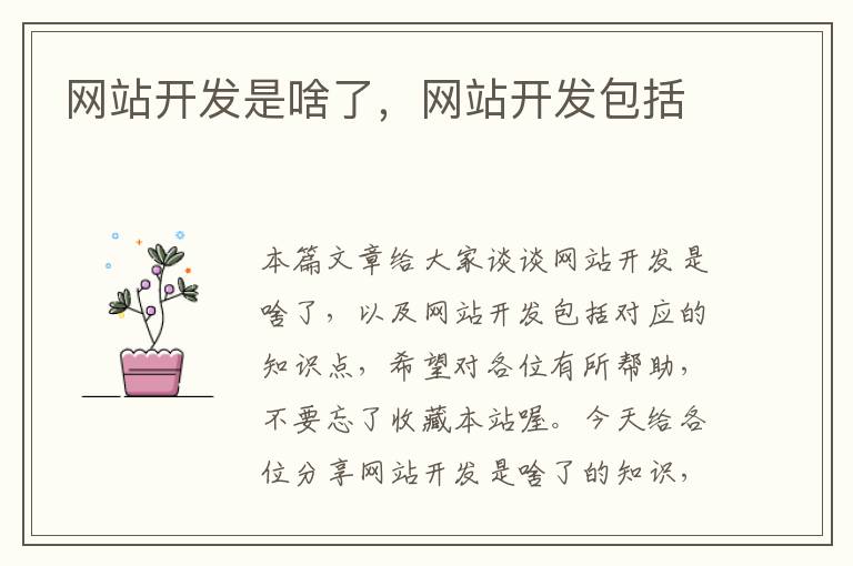网站开发是啥了,网站开发包括