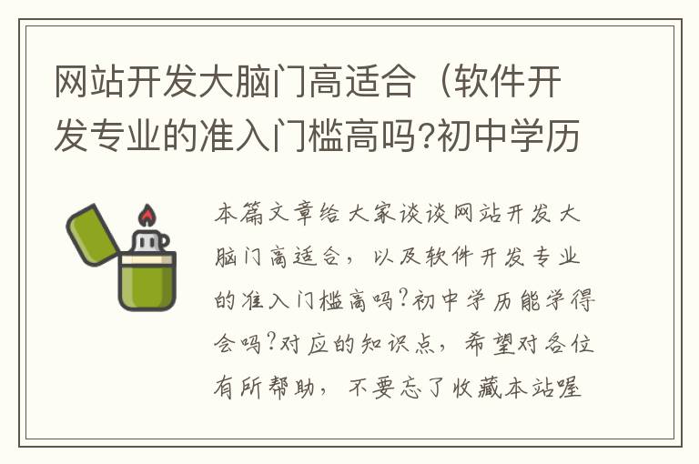网站开发大脑门高适合(软件开发专业的准入门槛高吗?初中学历能学得会吗?)