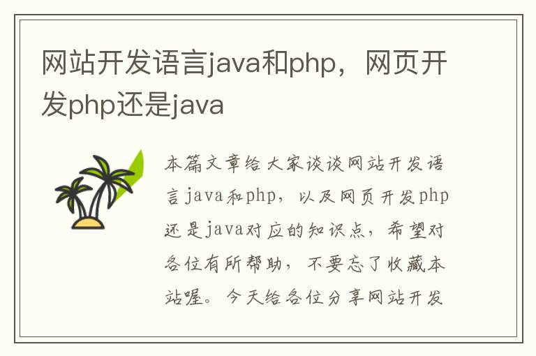 网站开发语言java和php，网页开发php还是java