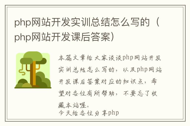 php网站开发实训总结怎么写的(php网站开发课后答案)