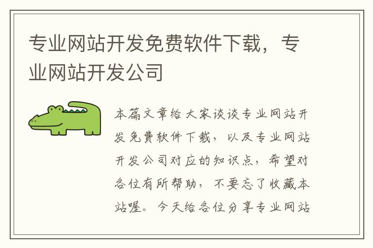 专业网站开发免费软件下载,专业网站开发公司
