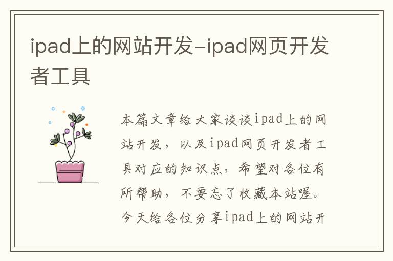 ipad上的网站开发-ipad网页开发者工具