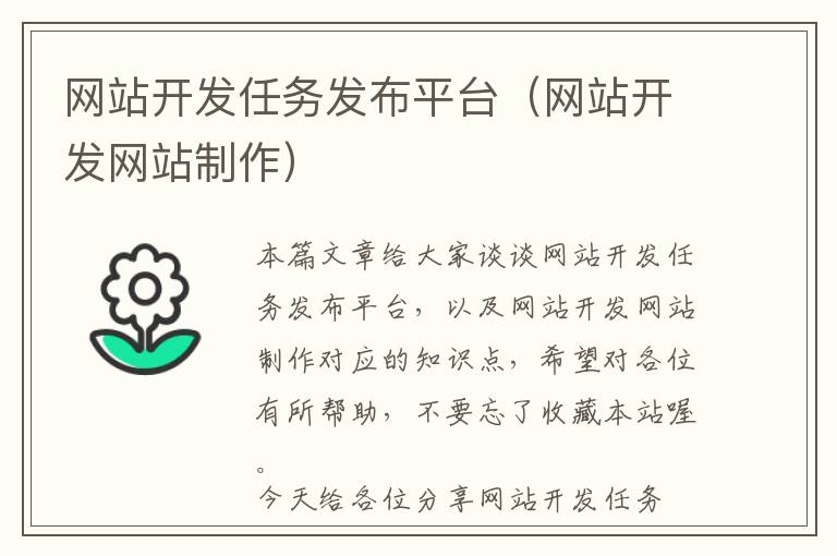 网站开发任务发布平台(网站开发网站制作)