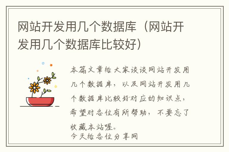 网站开发用几个数据库(网站开发用几个数据库比较好)