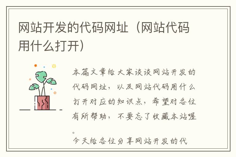 网站开发的代码网址(网站代码用什么打开)