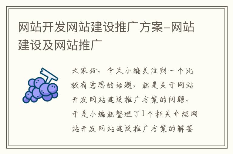 网站开发网站建设推广方案-网站建设及网站推广