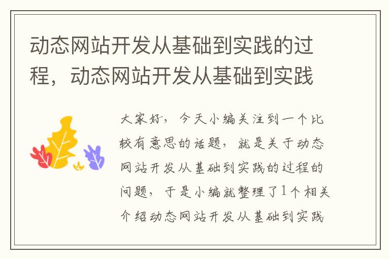 动态网站开发从基础到实践的过程,动态网站开发从基础到实践的过程包括