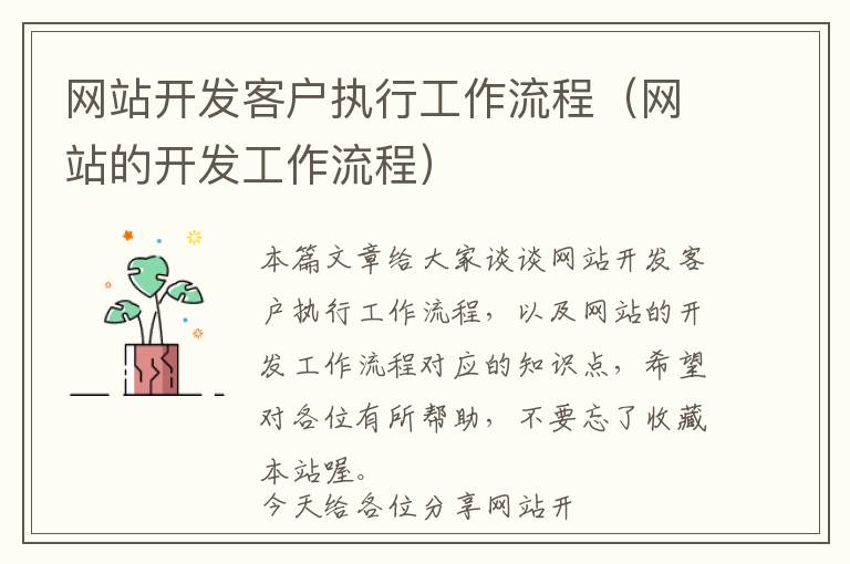 网站开发客户执行工作流程(网站的开发工作流程)