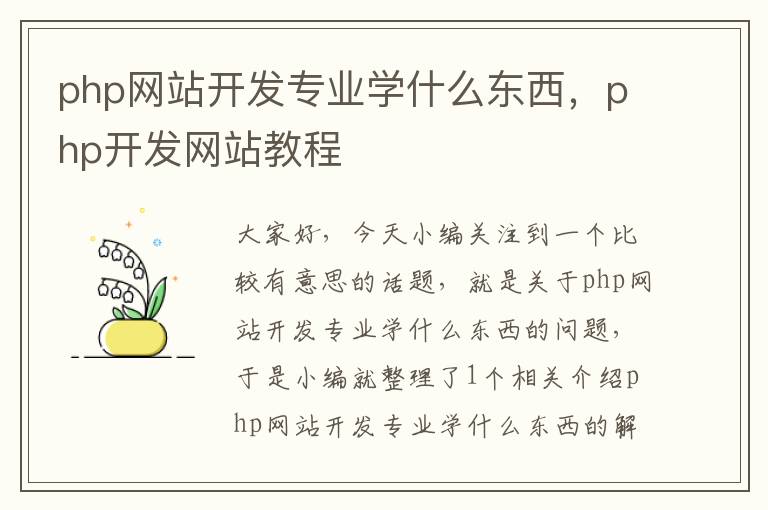 php网站开发专业学什么东西,php开发网站教程