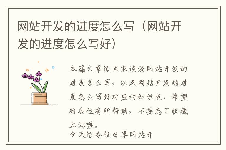 网站开发的进度怎么写(网站开发的进度怎么写好)