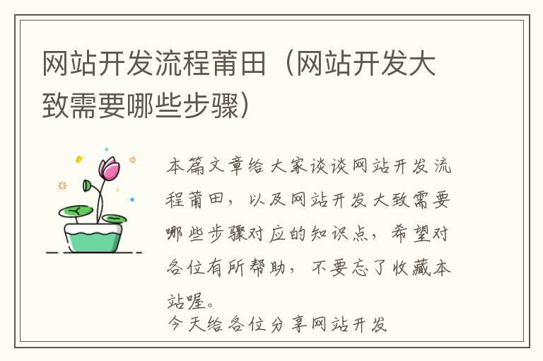 网站开发流程莆田(网站开发大致需要哪些步骤)