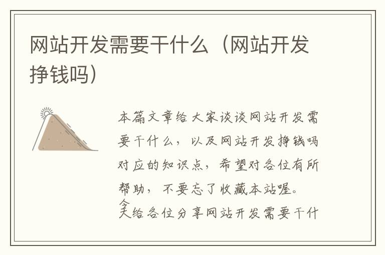网站开发需要干什么(网站开发挣钱吗)