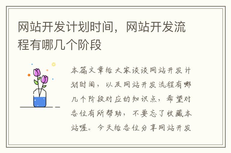 网站开发计划时间,网站开发流程有哪几个阶段