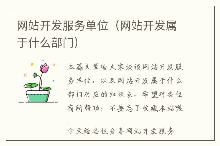 网站开发服务单位(网站开发属于什么部门)