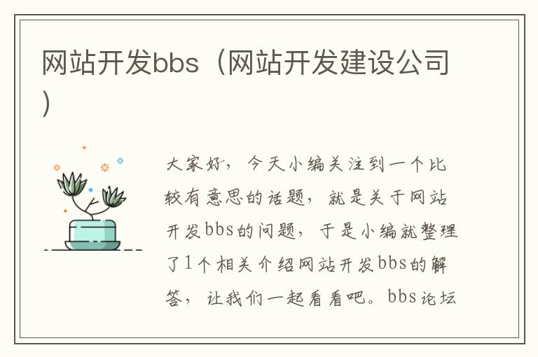 网站开发bbs(网站开发建设公司)