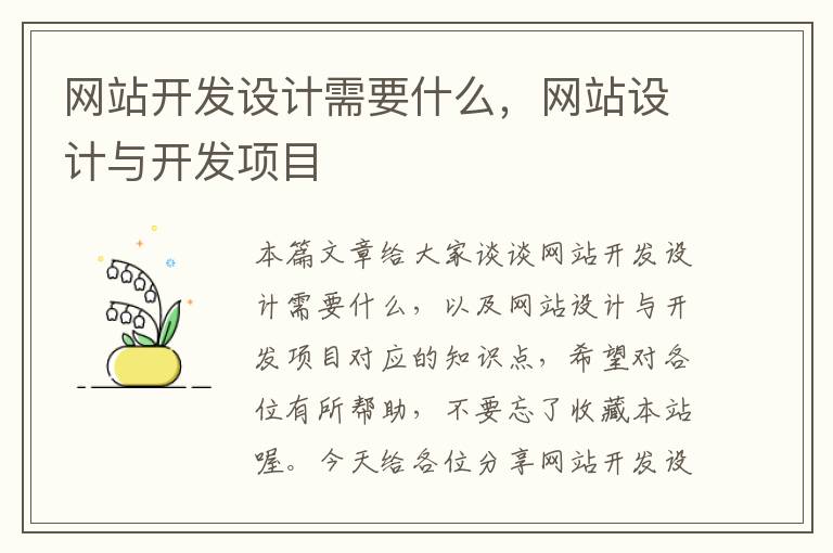 网站开发设计需要什么,网站设计与开发项目