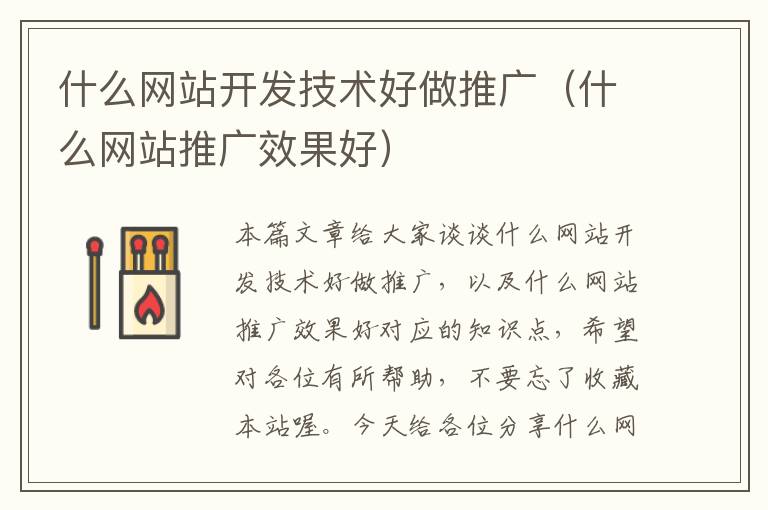 什么网站开发技术好做推广(什么网站推广效果好)