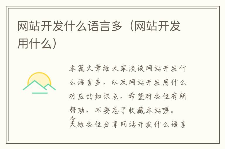 网站开发什么语言多(网站开发用什么)