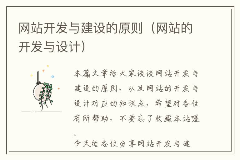 网站开发与建设的原则(网站的开发与设计)