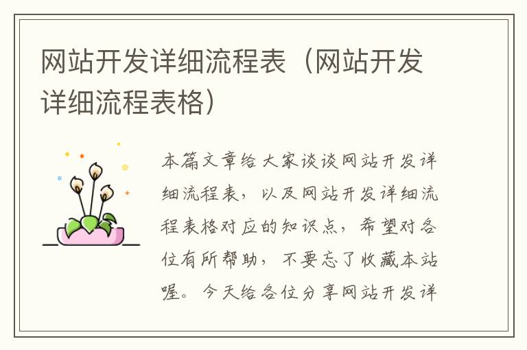 网站开发详细流程表(网站开发详细流程表格)