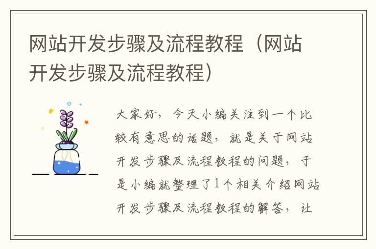 网站开发步骤及流程教程(网站开发步骤及流程教程)